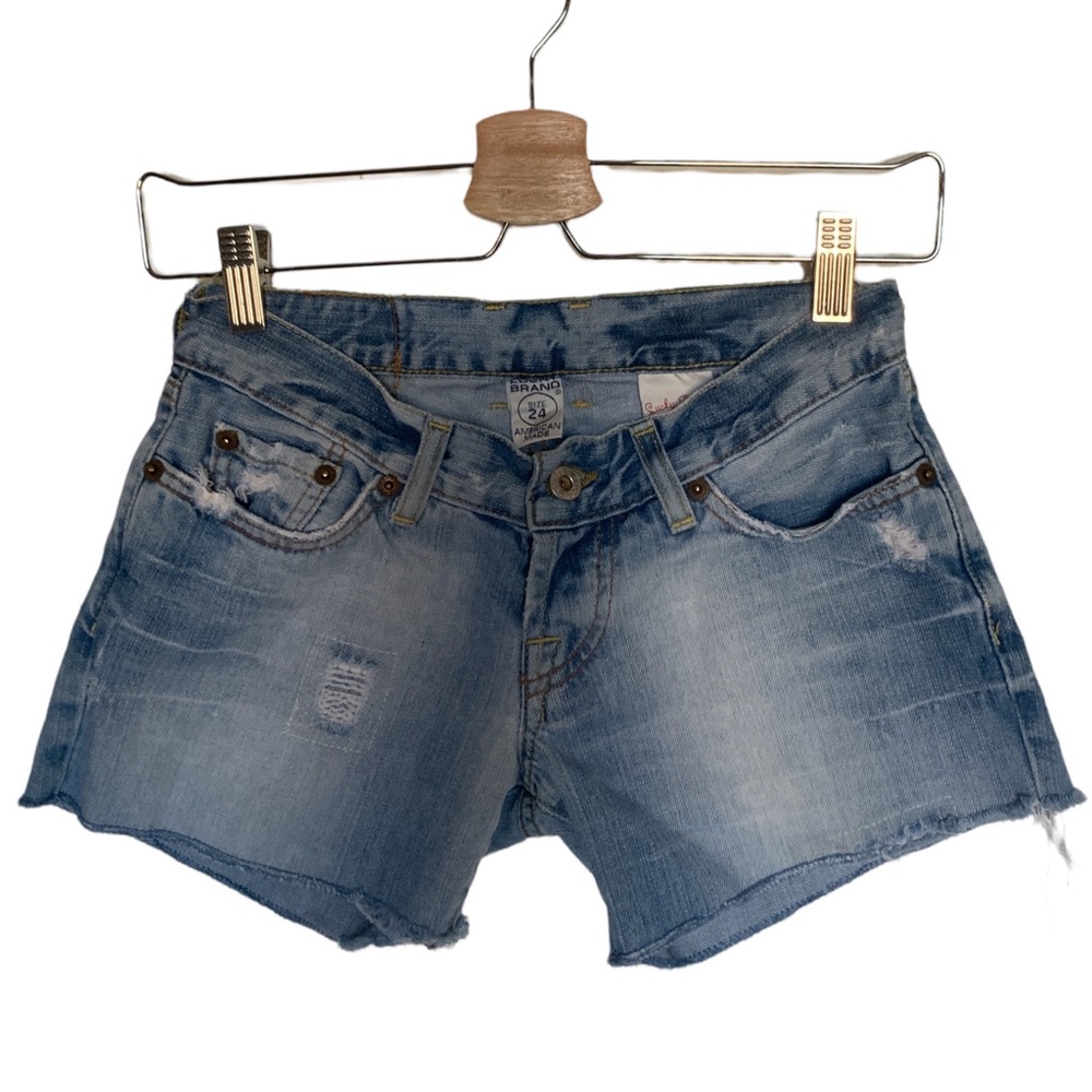 LUCKY BRAND Low Rise Frayed Acid Washed Distressed Cutoff Denim Jean Shorts
